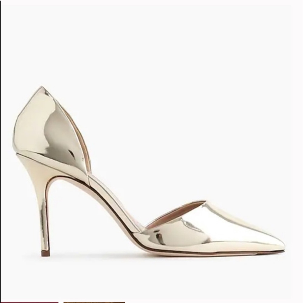 J. Crew metallic gold d’ orsay pumps - never worn!
